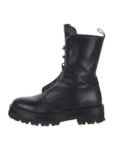 Pre-owned Alaïa Leather Combat Boots In Black