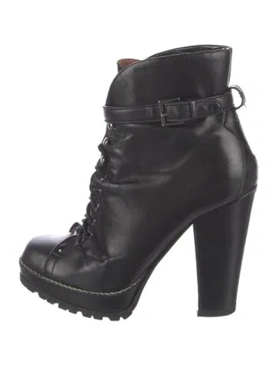 Pre-owned Alaïa Leather Combat Boots In Black