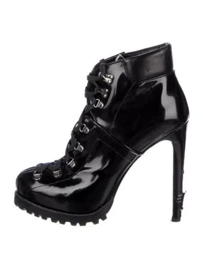 Pre-owned Alaïa Leather Combat Boots In Black