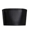 Alaïa Lambskin Leather Bustier Bandeau Top In Black