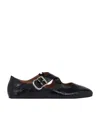 Alaïa Leather Crisscross Buckle Ballerina Flats In Black