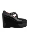 Alaïa Leather Criss-cross Wedges 90 In Black