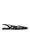 Alaïa Croc-effect Leather Slingback Flats In Black