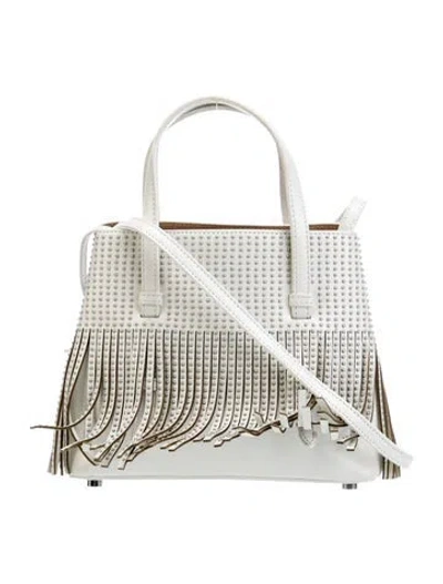 Pre-owned Alaïa Leather Crossbody Bag W/ Tags In White