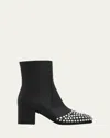 Alaïa Low Ankle Boots With Rhinestones In Noir