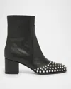 Alaïa Low Ankle Boots With Rhinestones In Noir
