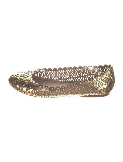 Pre-owned Alaïa Leather Cutout Accent Ballet Flats