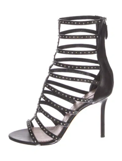 Pre-owned Alaïa Leather Cutout Accent Boots In Black