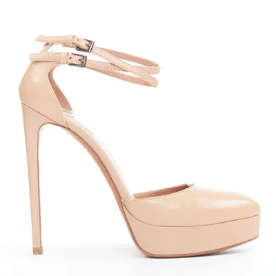 Alaïa Alaia Leather Double Strap Platform Pumps In Brown