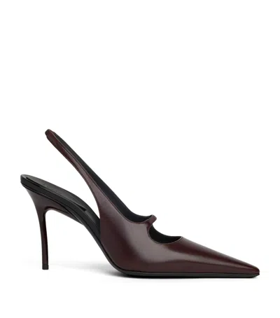 Alaïa Leather Drop Slingback Pumps 80 In Brown