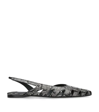 Alaïa Embossed Leather Slingback Flats In Multi