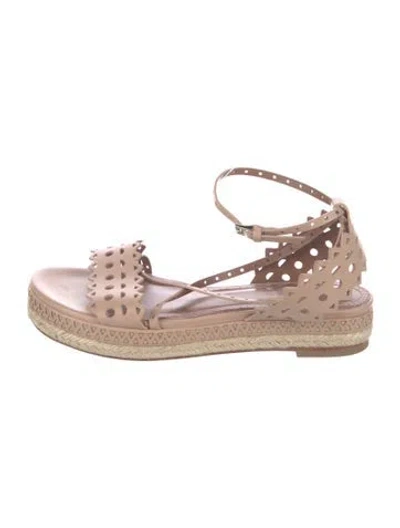 Pre-owned Alaïa Leather Espadrilles In Neutral