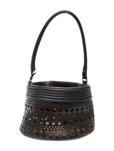 Pre-owned Alaïa Leather Evening Bag In Black