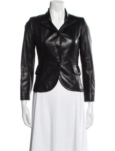 Pre-owned Alaïa Leather Evening Jacket In Black