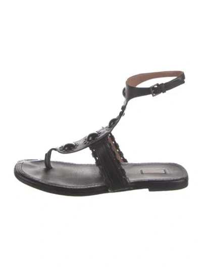 Pre-owned Alaïa Leather Flats In Black