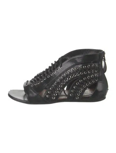 Pre-owned Alaïa Leather Flats In Black