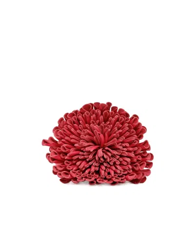 Alaïa Leather Flower Choker In Red