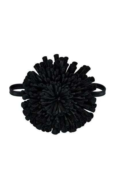 Alaïa Leather Flower Necklace In Black