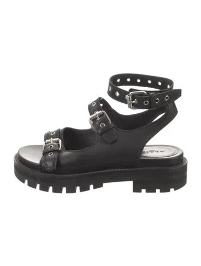 Pre-owned Alaïa Leather Gladiator Sandals In Black