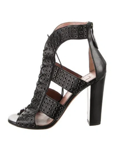 Pre-owned Alaïa Leather Gladiator Sandals In Black
