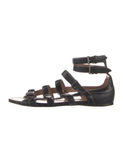 Pre-owned Alaïa Leather Gladiator Sandals In Black