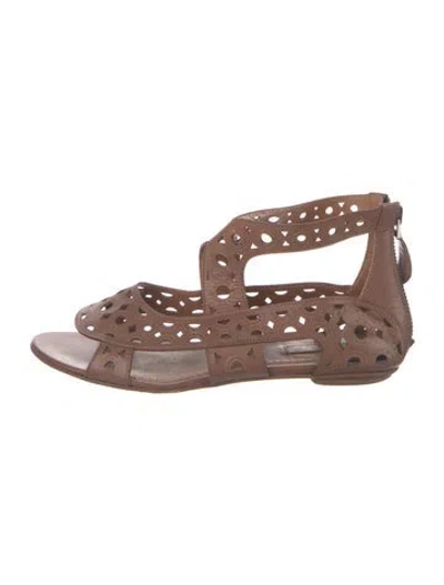 Pre-owned Alaïa Leather Gladiator Sandals In Brown