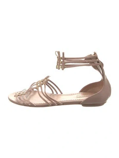 Pre-owned Alaïa Leather Gladiator Sandals In Pink