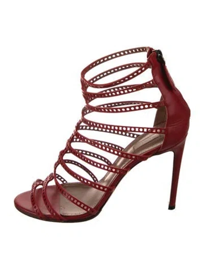 Pre-owned Alaïa Leather Gladiator Sandals In Red