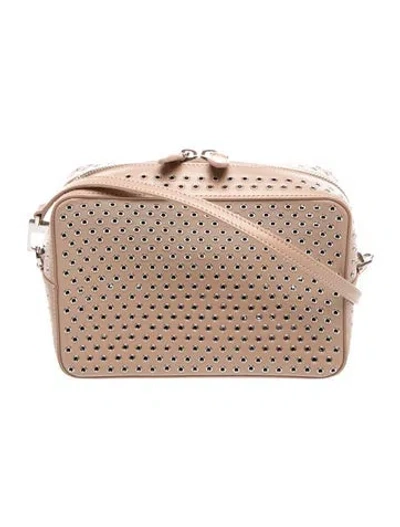 Pre-owned Alaïa Leather Grommet Camera In Neutrals