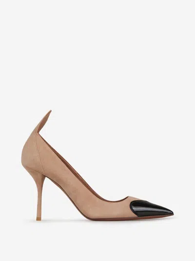 Alaïa Leather Heart Shoes In Nude And Black