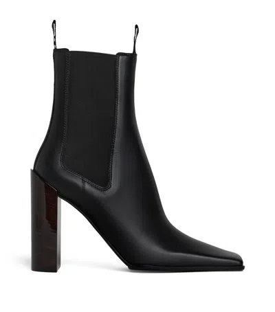 Alaïa Leather Heeled Chelsea Boots 90 In Black