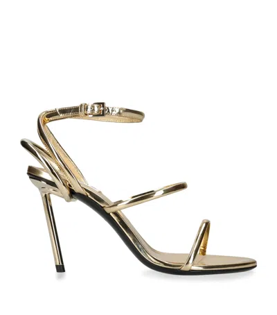ALAÏA LEATHER HEELED SANDALS 90