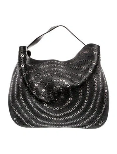 Pre-owned Alaïa Leather Hobo In Black