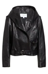 Alaïa Womens Noir Alaia Hooded Zip-pockets Relaxed-fit Leather Jacket In Noir Alaia