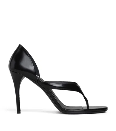 Alaïa Leather Infradito Heeled Sandals 90 In Black
