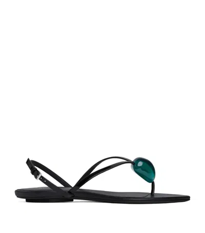 Alaïa Leather Invisible Jewel Sandals In Black