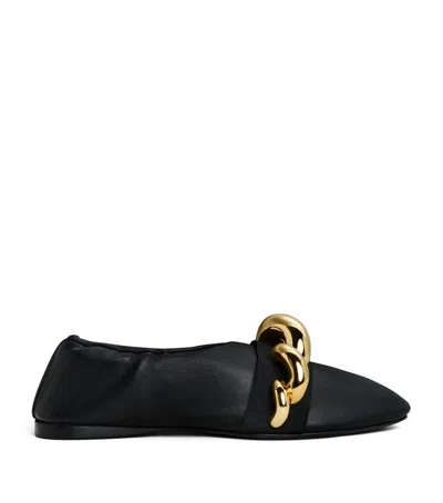 Alaïa Leather Jewelled Ballet Flats In Black