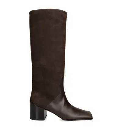 ALAÏA LEATHER KNEE-HIGH BOOTS 55