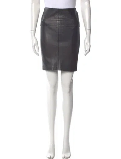 Pre-owned Alaïa Leather Knee-length Skirt In Black
