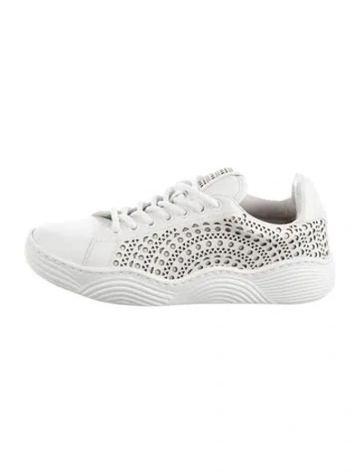 Pre-owned Alaïa Leather Lace Pattern Sneakers In White