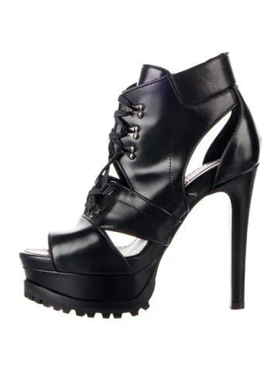 Pre-owned Alaïa Leather Lace-up Boots In Black