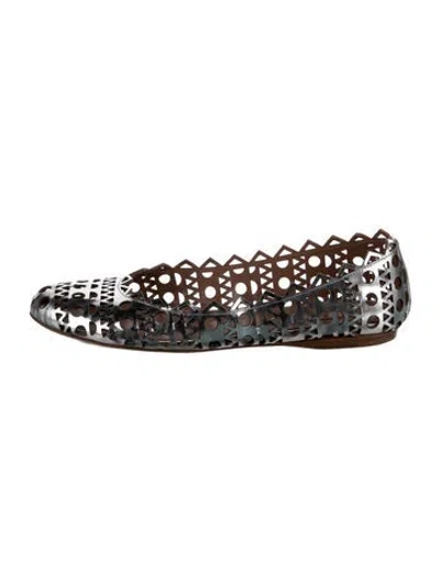 Pre-owned Alaïa Leather Lasercut Accents Ballet Flats