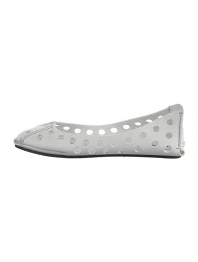 Pre-owned Alaïa Leather Lasercut Accents Flats In White