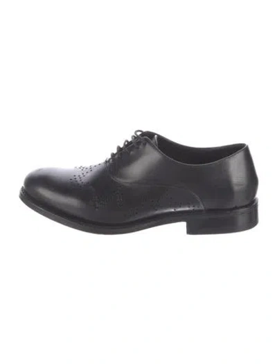 Pre-owned Alaïa Leather Lasercut Accents Oxfords In Black
