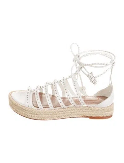 Pre-owned Alaïa Leather Lasercut Accents In White