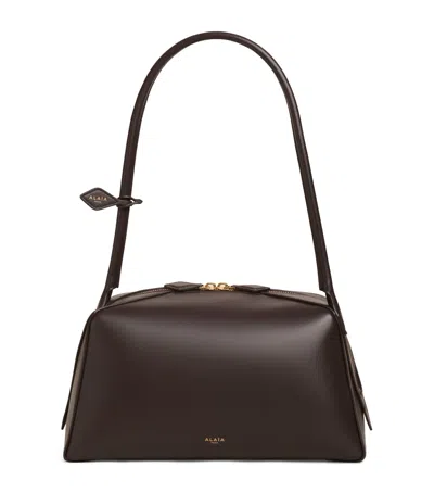 Alaïa Leather Le Bouledogue Shoulder Bag In Brown