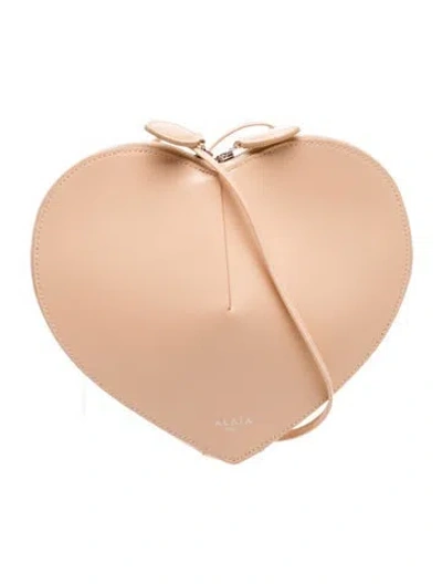 Pre-owned Alaïa Leather Le Coeur Bag In Neutral
