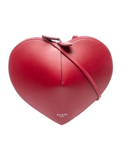 Pre-owned Alaïa Leather Le Coeur In Red