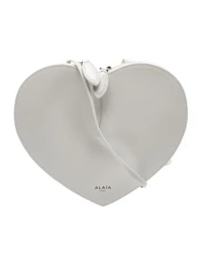 Pre-owned Alaïa Leather Le Coeur In White
