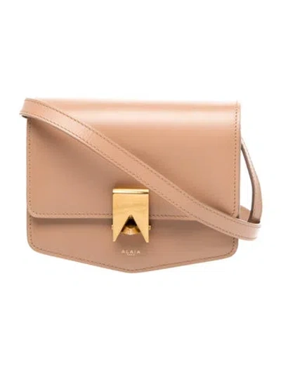 Pre-owned Alaïa Leather Le Papa Small In Neutral